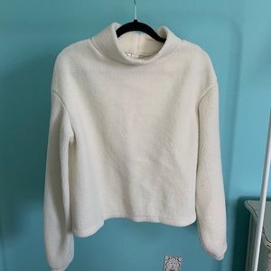 Puffy White H&M Oversized Turtleneck Sweater